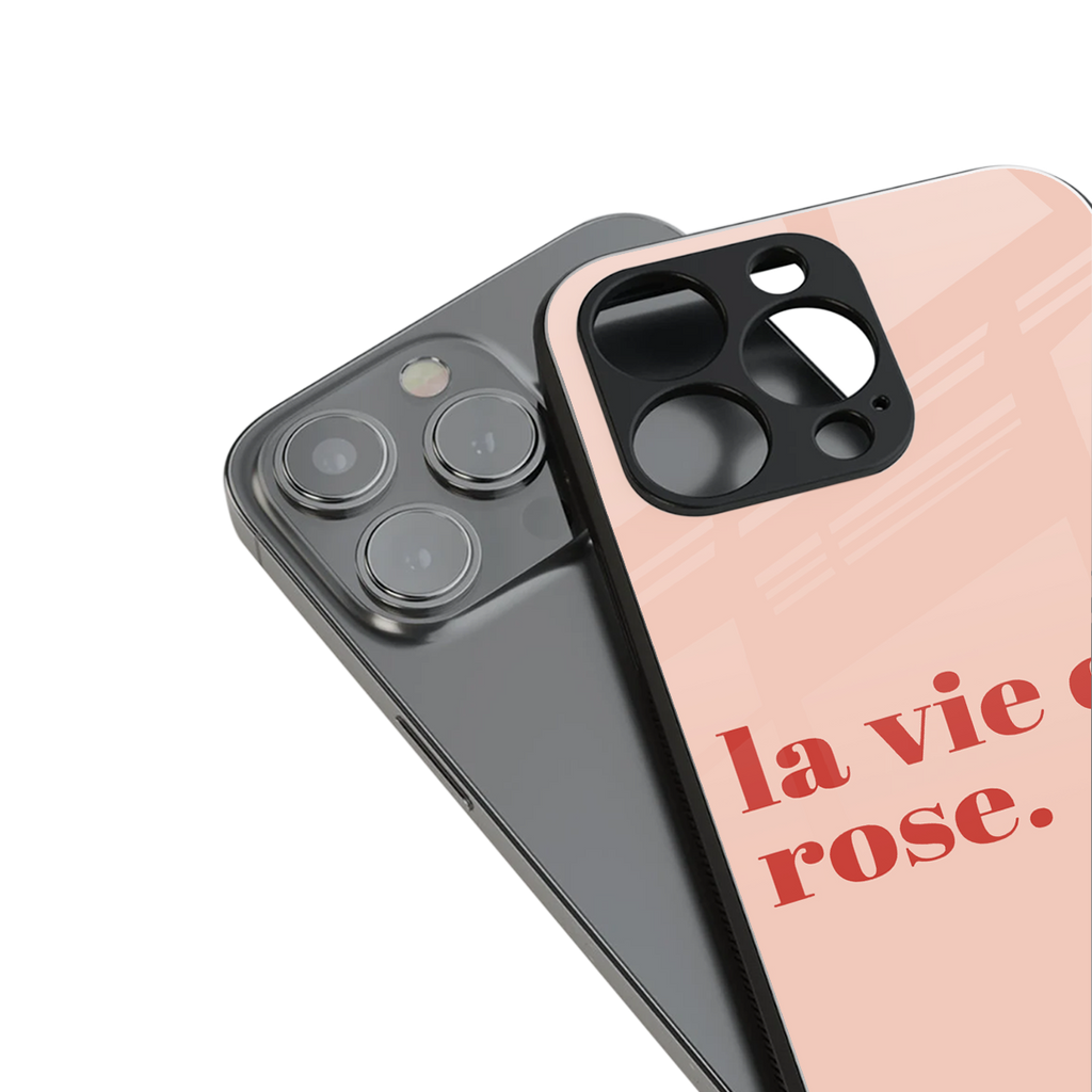 la vie en rose quote back phone cover | glass case for iphone 16 plus