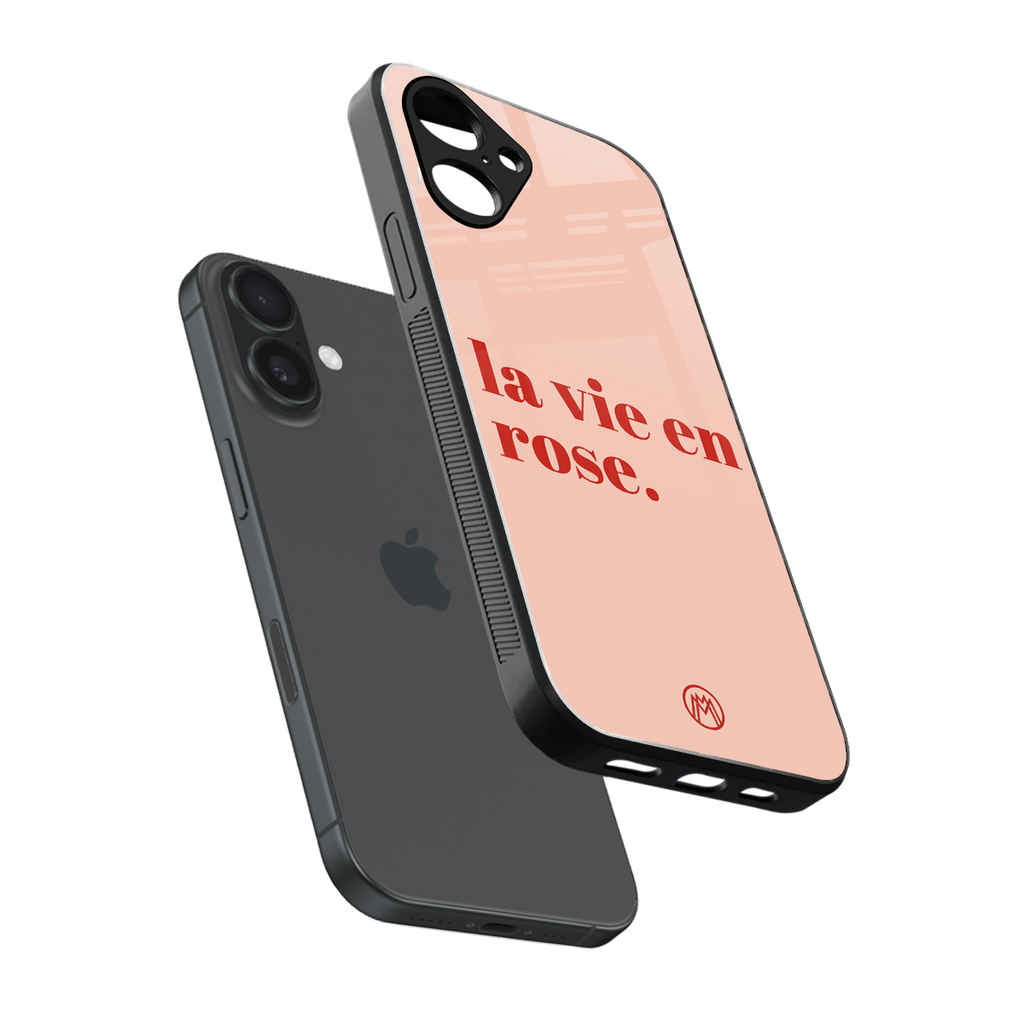 la vie en rose quote back phone cover | glass case for iphone 16