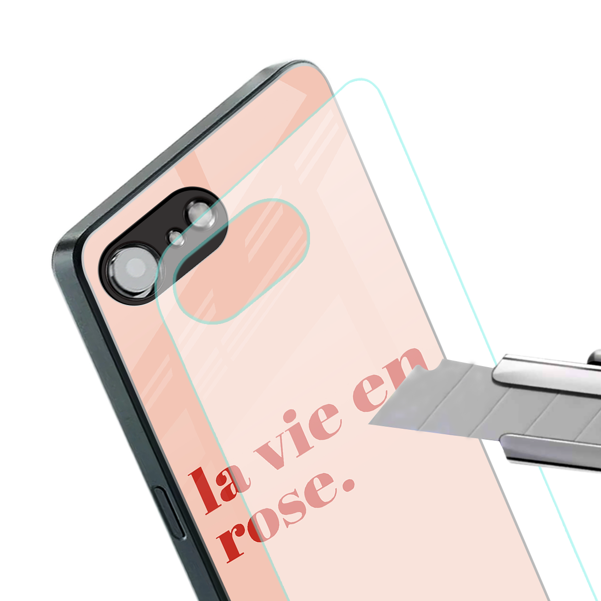 la vie en rose quote back phone cover | glass case for iphone 16e