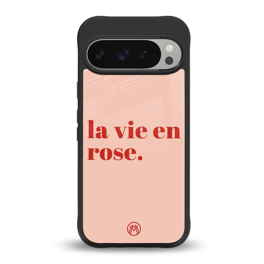 la vie en rose quote back phone cover | glass case for google pixel 9 pro xl