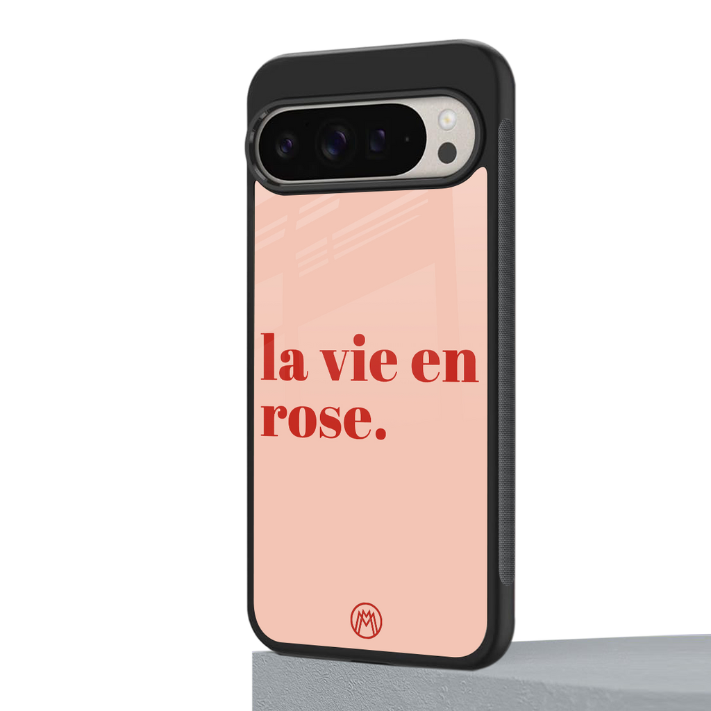 la vie en rose quote back phone cover | glass case for google pixel 9 pro