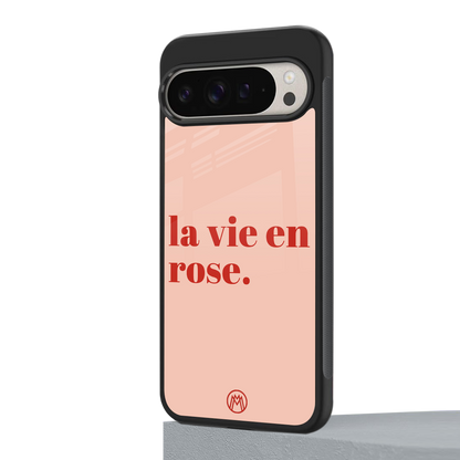 la vie en rose quote back phone cover | glass case for google pixel 9 pro xl