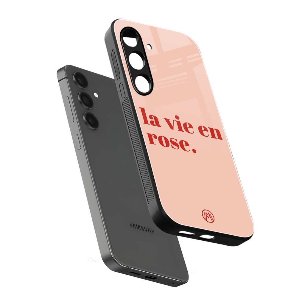 la vie en rose quote back phone cover | glass case for samsung galaxy s23 plus