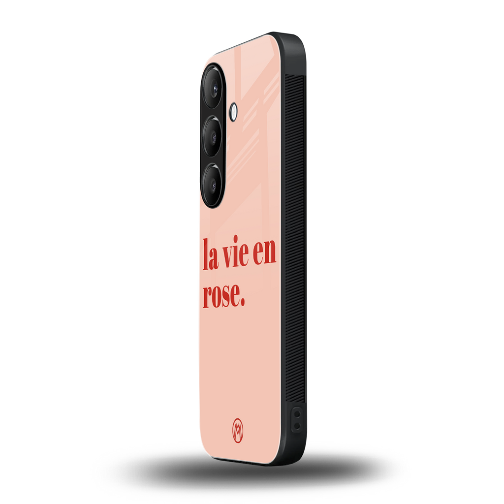 la vie en rose quote back phone cover | glass case for samsung galaxy s23 plus