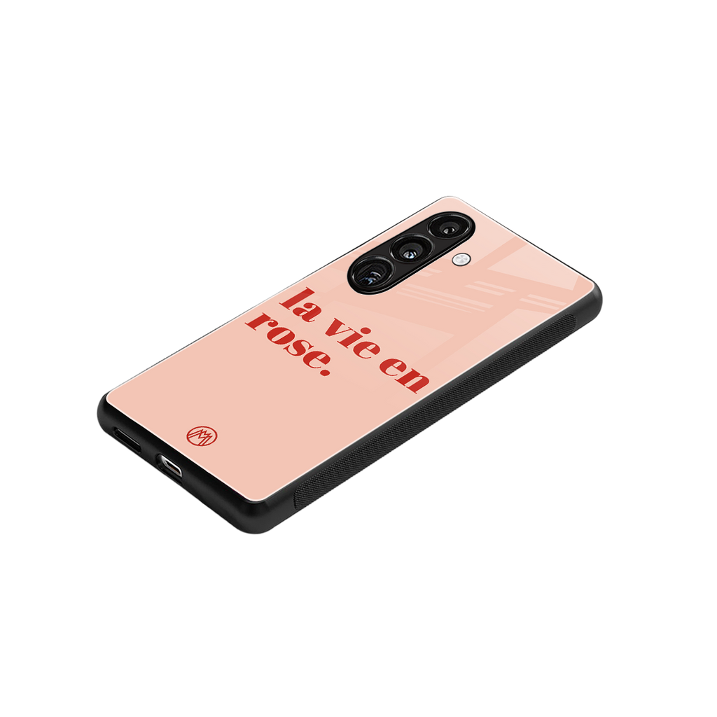 la vie en rose quote back phone cover | glass case for samsung galaxy s23 plus