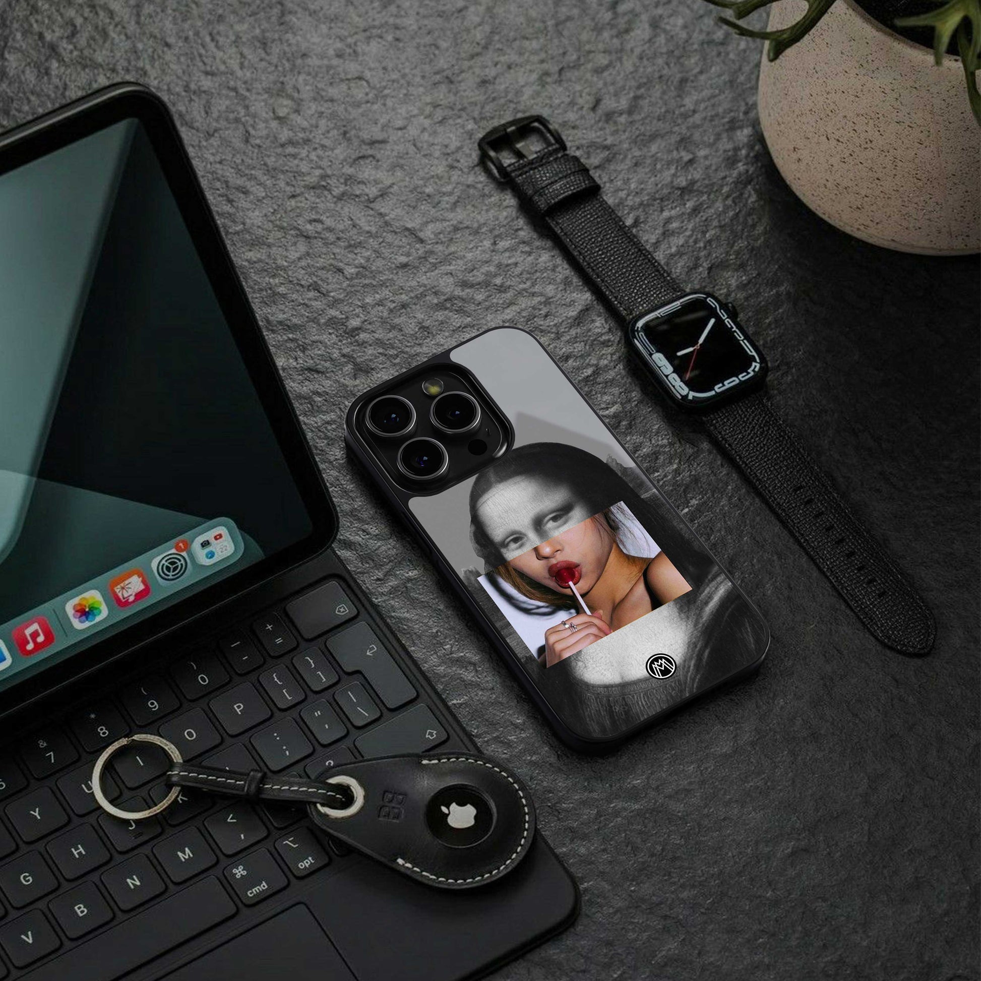 la mona lisa back phone cover | glass case for iphone 13 pro max