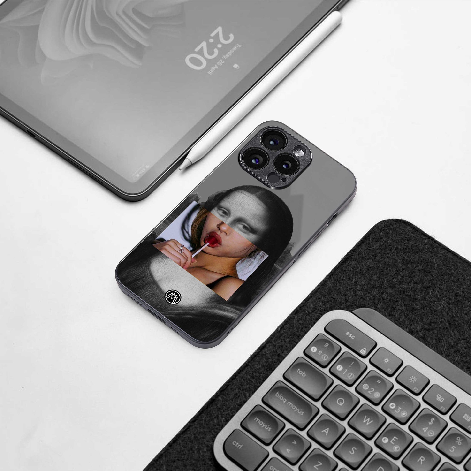 la mona lisa back phone cover | glass case for iphone 13 pro max