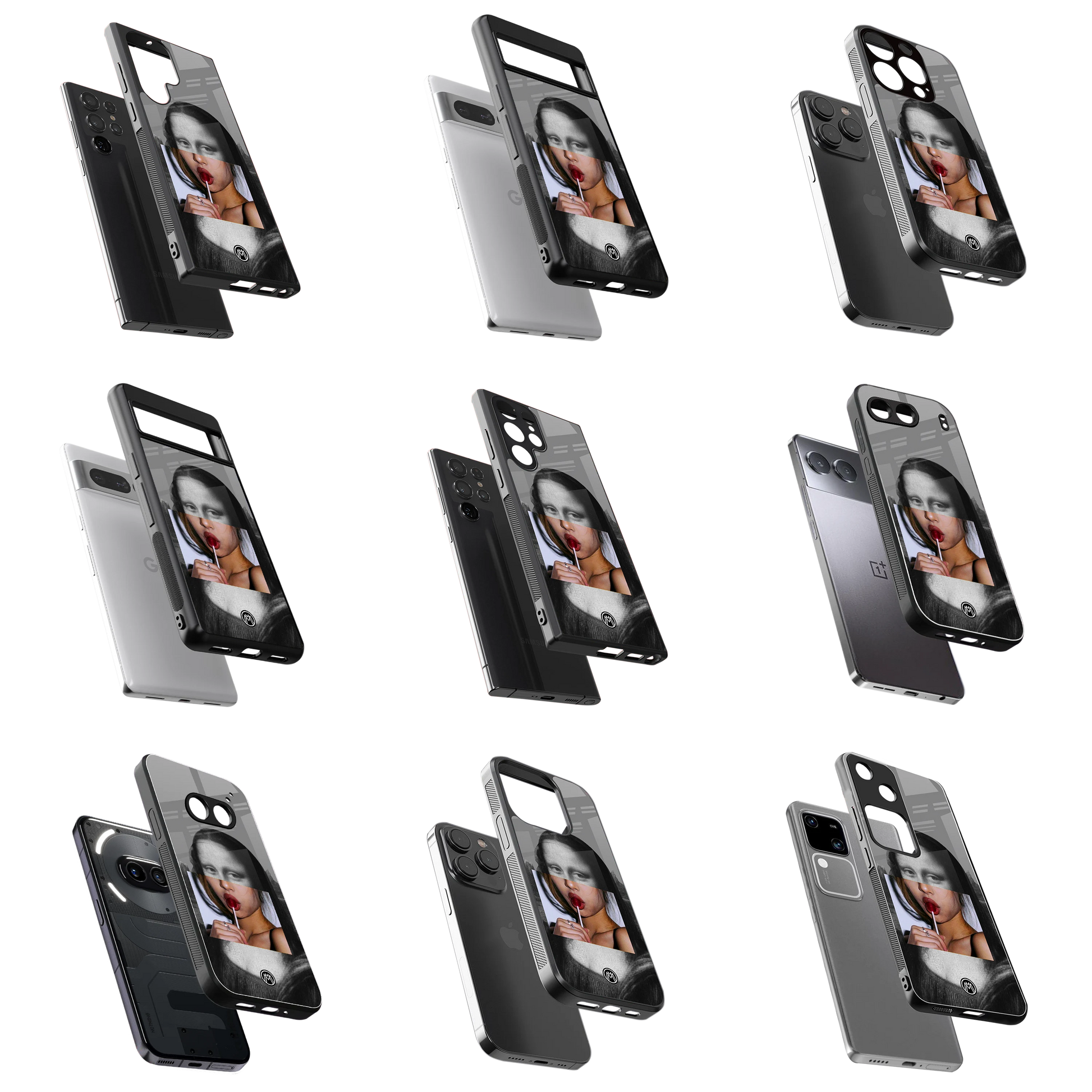 Durable Glass Back Mobile Case for iPhone, Samsung, OnePlus, Google Pixel, Redmi, Vivo, Oppo