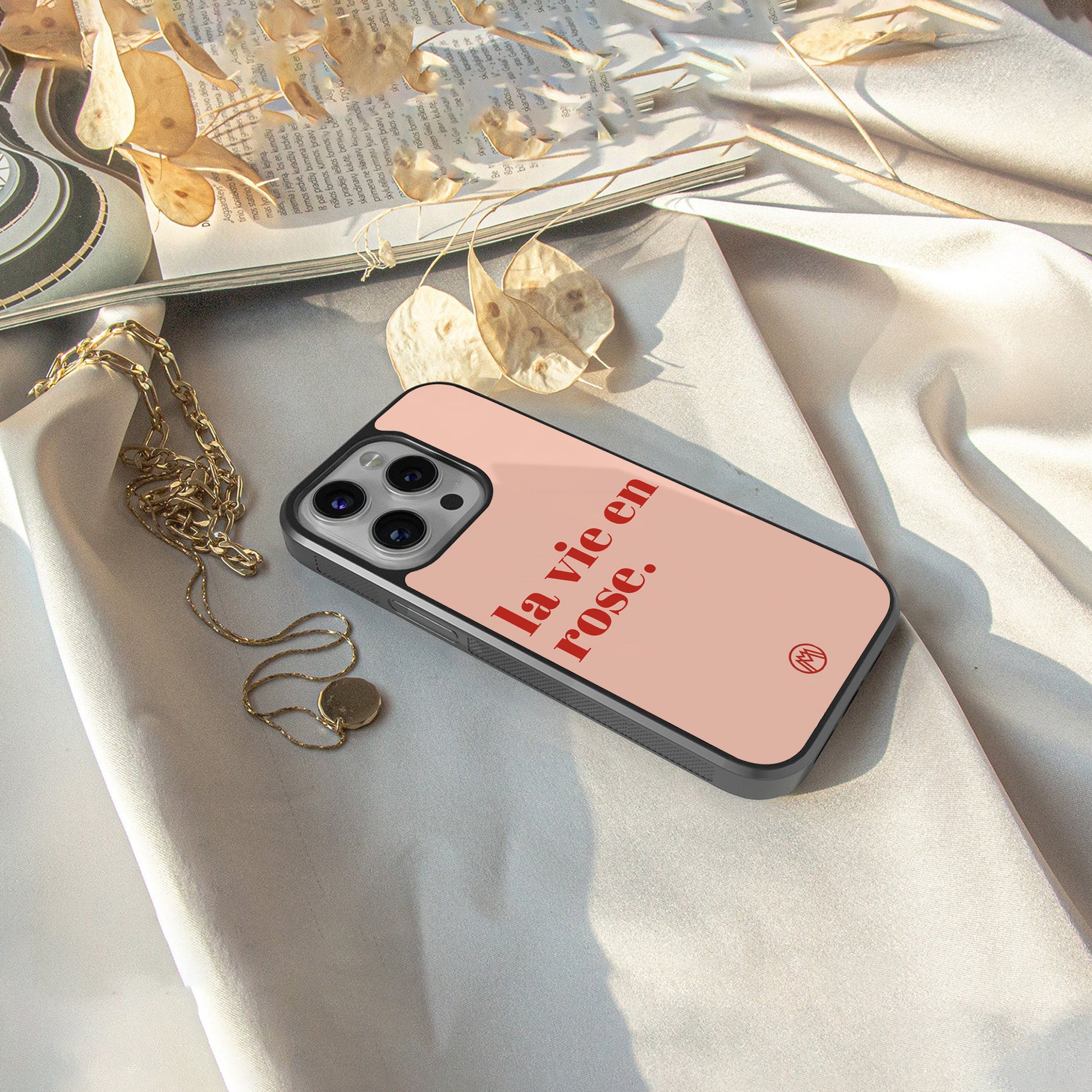 la vie en rose quote back phone cover | glass case for iphone 16 pro max