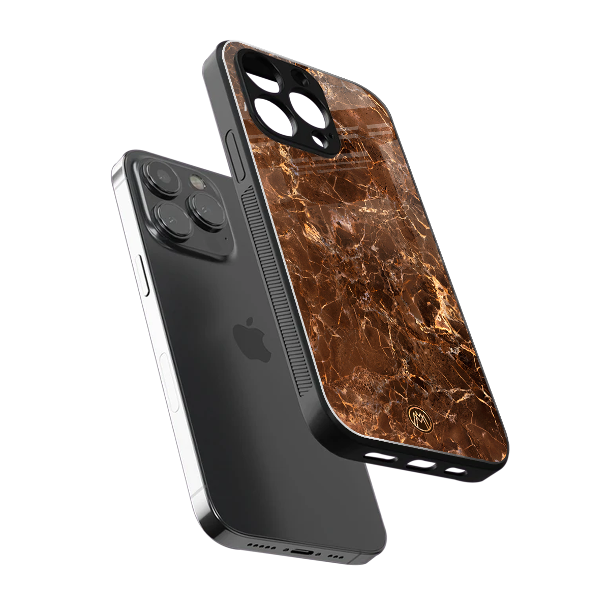 lavish brown marble back phone cover | glass case for iphone 13 pro