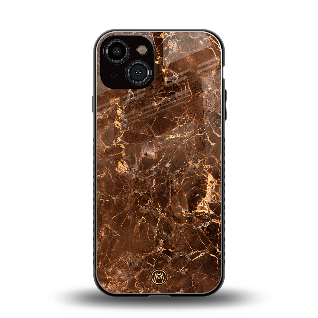 lavish brown marble back phone cover | glass case for iphone 13