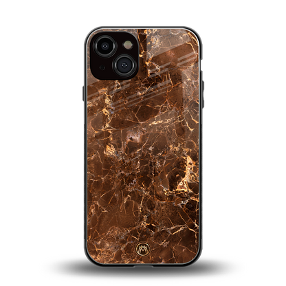 lavish brown marble back phone cover | glass case for iphone 13