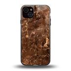 lavish brown marble back phone cover | glass case for iphone 14 plus