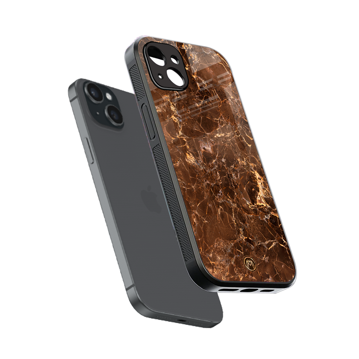 lavish brown marble back phone cover | glass case for iphone 15 plus