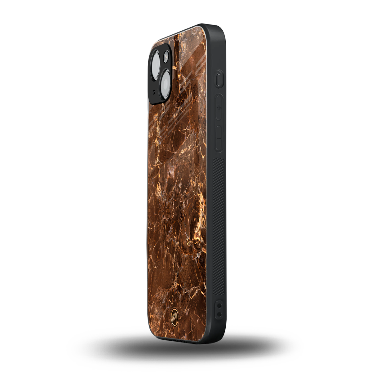 lavish brown marble back phone cover | glass case for iphone 14 plus