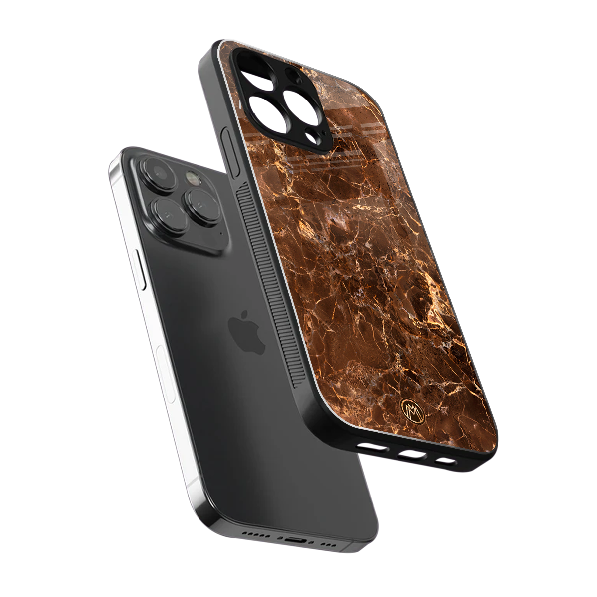 lavish brown marble back phone cover | glass case for iphone 14 pro max