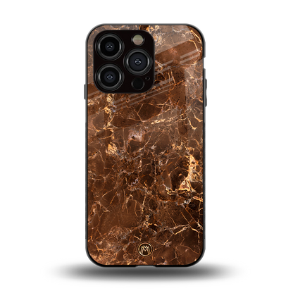lavish brown marble back phone cover | glass case for iphone 15 pro