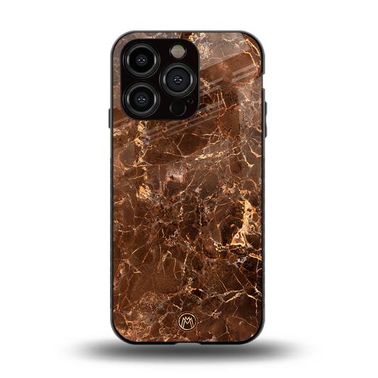 lavish brown marble back phone cover | glass case for iphone 15 pro