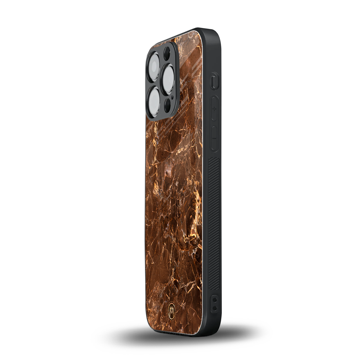 lavish brown marble back phone cover | glass case for iphone 14 pro