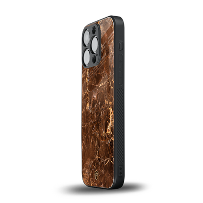 lavish brown marble back phone cover | glass case for iphone 14 pro