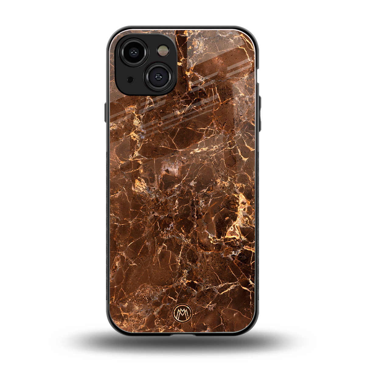 lavish brown marble back phone cover | glass case for iphone 15