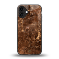 lavish brown marble back phone cover | glass case for iphone 16 plus