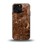 lavish brown marble back phone cover | glass case for iphone 16 pro max