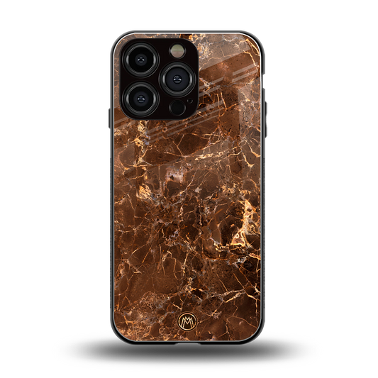 lavish brown marble back phone cover | glass case for iphone 16 pro