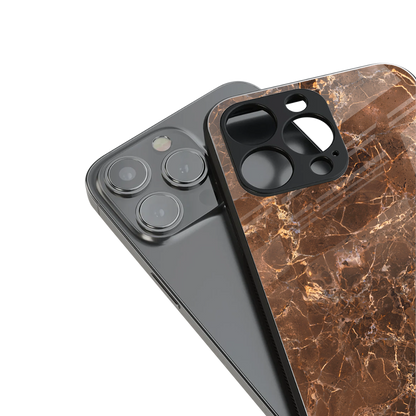 lavish brown marble back phone cover | glass case for iphone 14 pro max