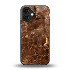 lavish brown marble back phone cover | glass case for iphone 16