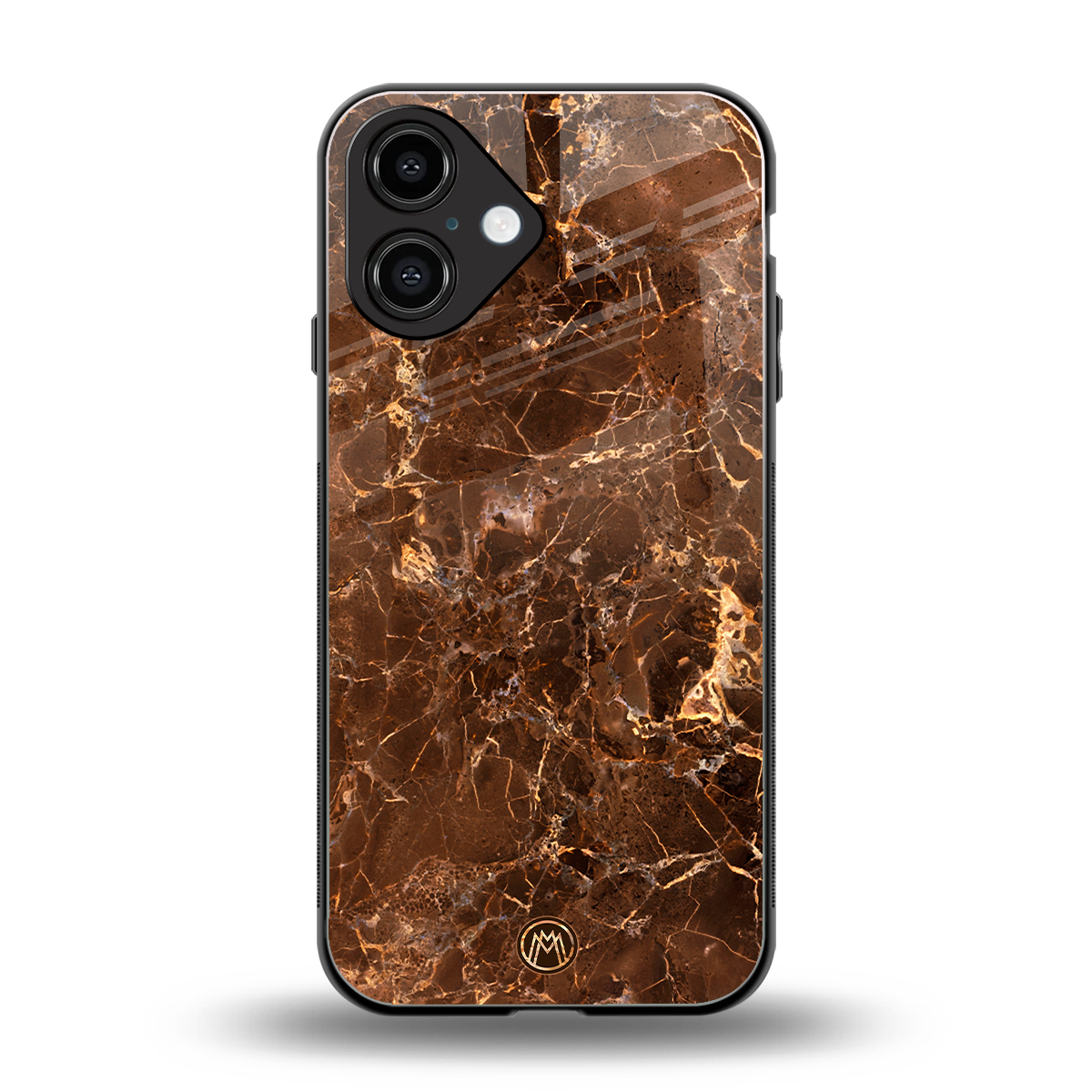 lavish brown marble back phone cover | glass case for iphone 16