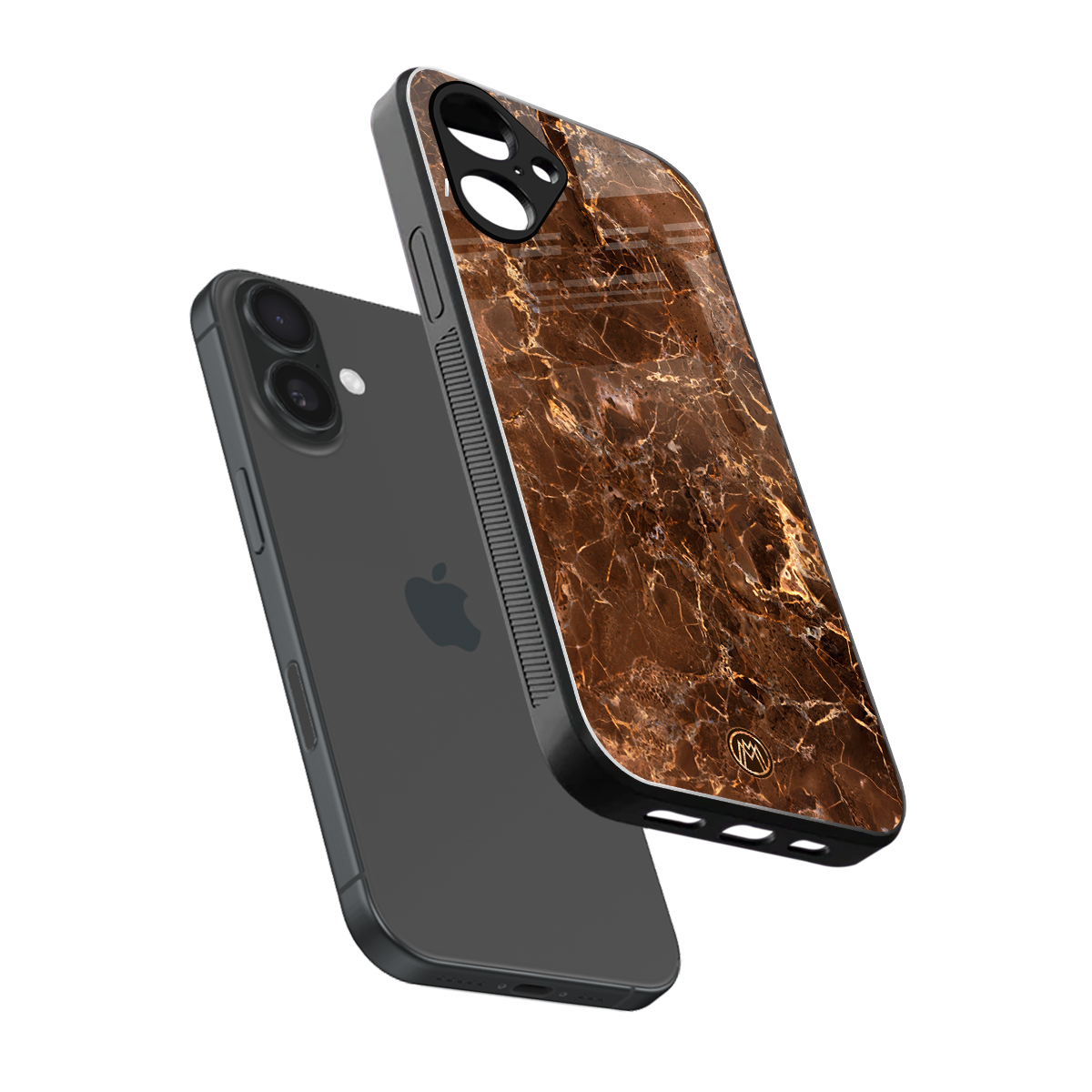 lavish brown marble back phone cover | glass case for iphone 16