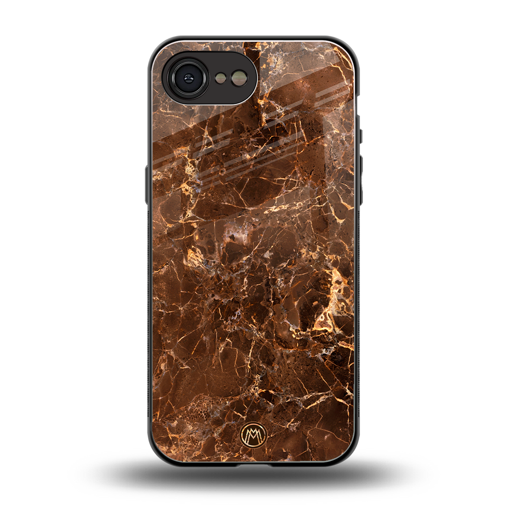 lavish brown marble back phone cover | glass case for iphone 16e