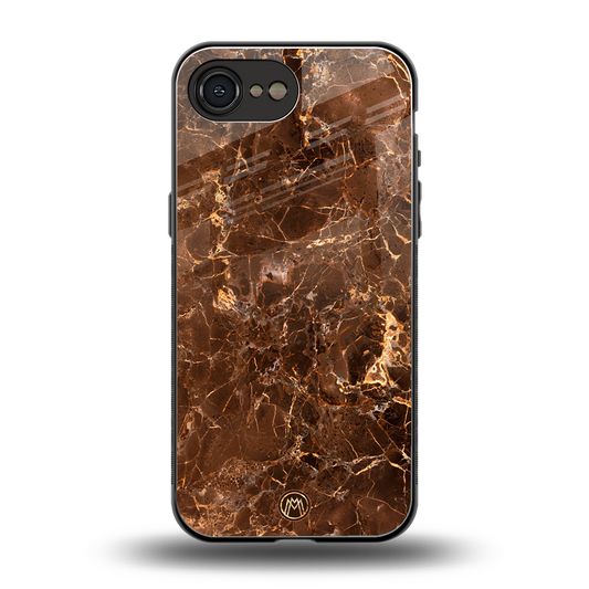 lavish brown marble back phone cover | glass case for iphone 16e