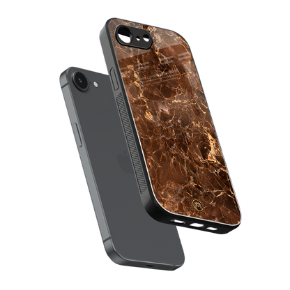 lavish brown marble back phone cover | glass case for iphone 16e
