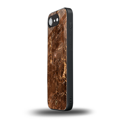 lavish brown marble back phone cover | glass case for iphone 16e
