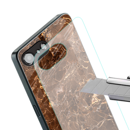 lavish brown marble back phone cover | glass case for iphone 16e
