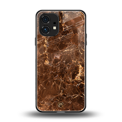 lavish brown marble back phone cover | glass case for nothing phone 1
