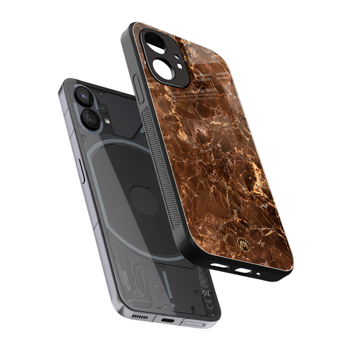 lavish brown marble back phone cover | glass case for nothing phone 1