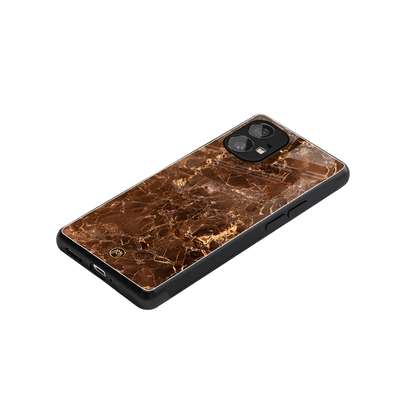lavish brown marble back phone cover | glass case for nothing phone 1
