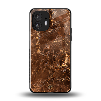 lavish brown marble back phone cover | glass case for nothing phone 2