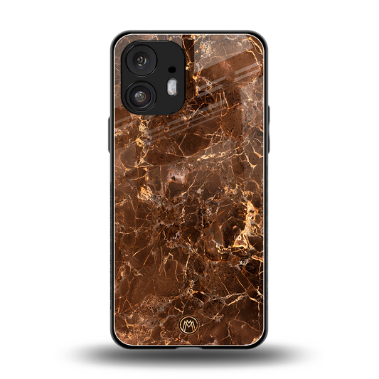 lavish brown marble back phone cover | glass case for nothing phone 2