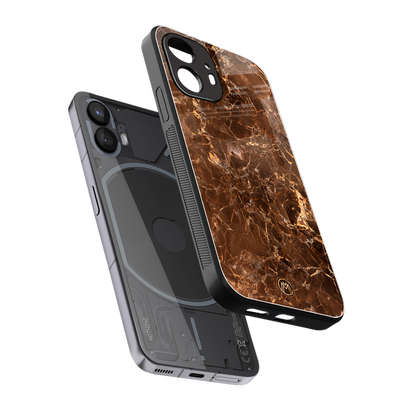 lavish brown marble back phone cover | glass case for nothing phone 2