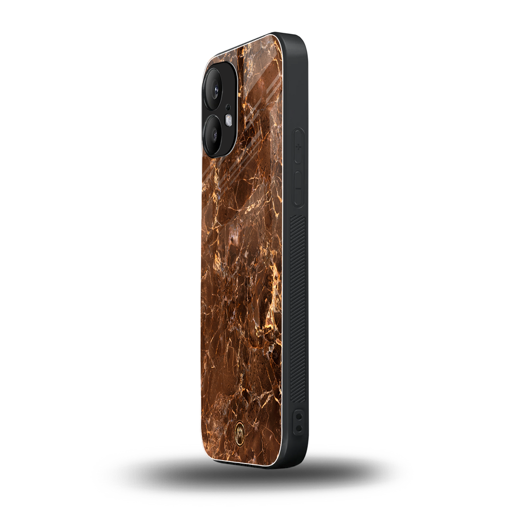 lavish brown marble back phone cover | glass case for nothing phone 2