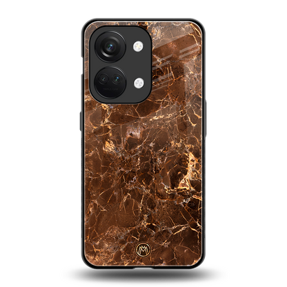 lavish brown marble back phone cover | glass case for oneplus nord 3