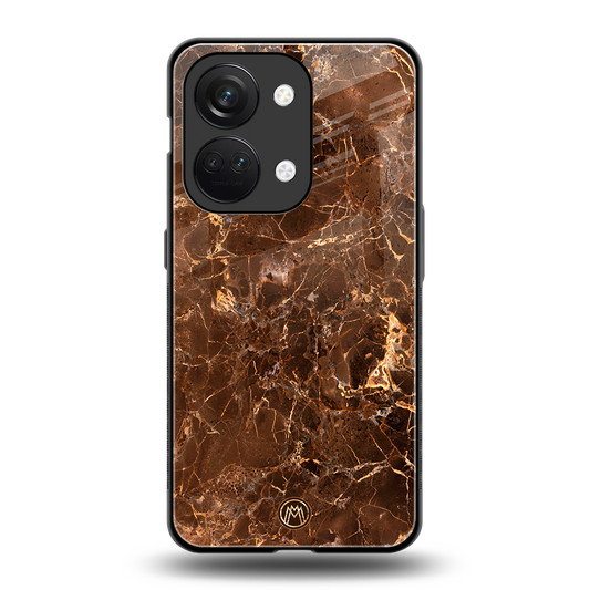 lavish brown marble back phone cover | glass case for oneplus nord 3