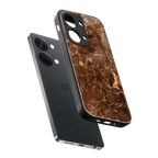 lavish brown marble back phone cover | glass case for oneplus nord 3