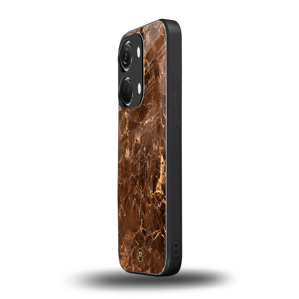 lavish brown marble back phone cover | glass case for oneplus nord 3