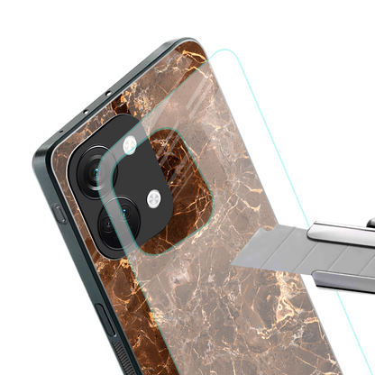 lavish brown marble back phone cover | glass case for oneplus nord 3