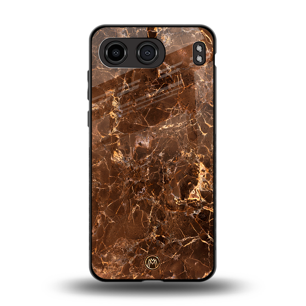 lavish brown marble back phone cover | glass case for oneplus nord 4